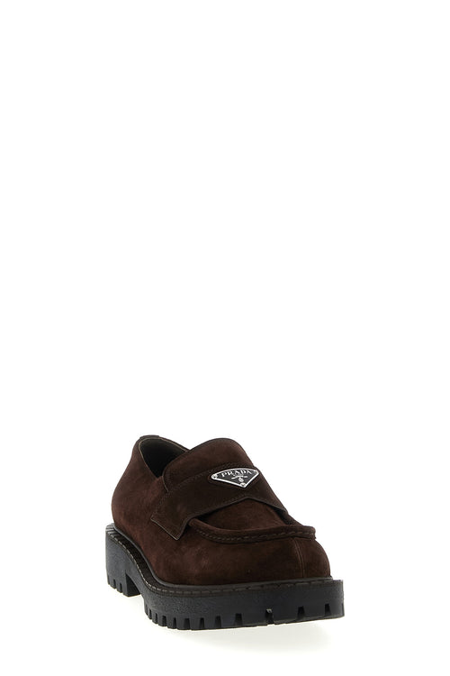 PRADA 'Double Chocolate' loafers For Men 100% calfskin leather (Bos Taurus)