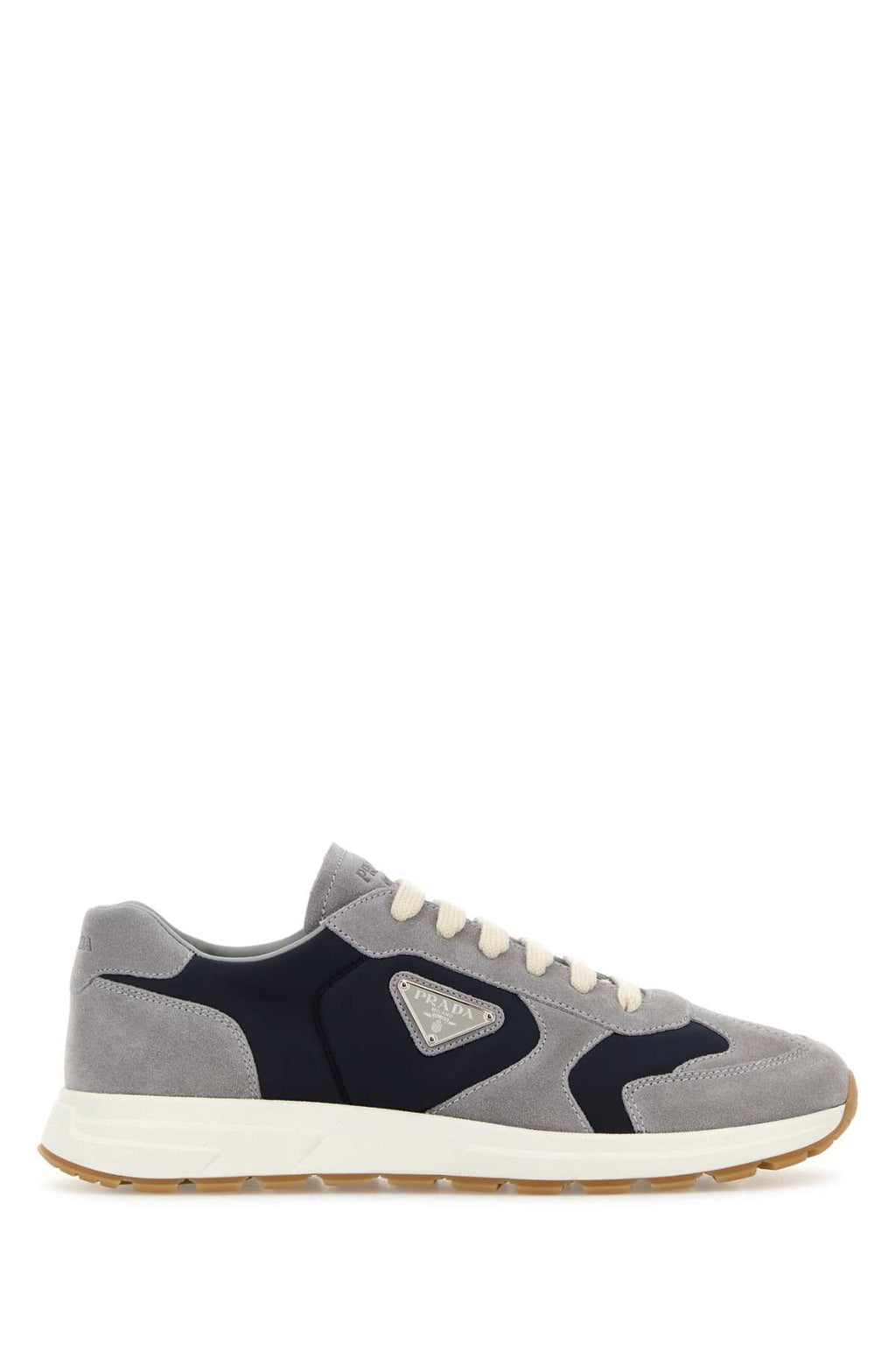 PRADA CALZATURE UOMO For Men Exterior: 100% Suede 100% Re-Nylon Interior: 100% Leather Sole: Rubber