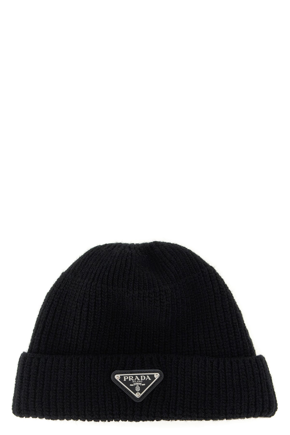 PRADA Logo beanie For Men 65% wo, 25% ws, 9% pa, 1% ea