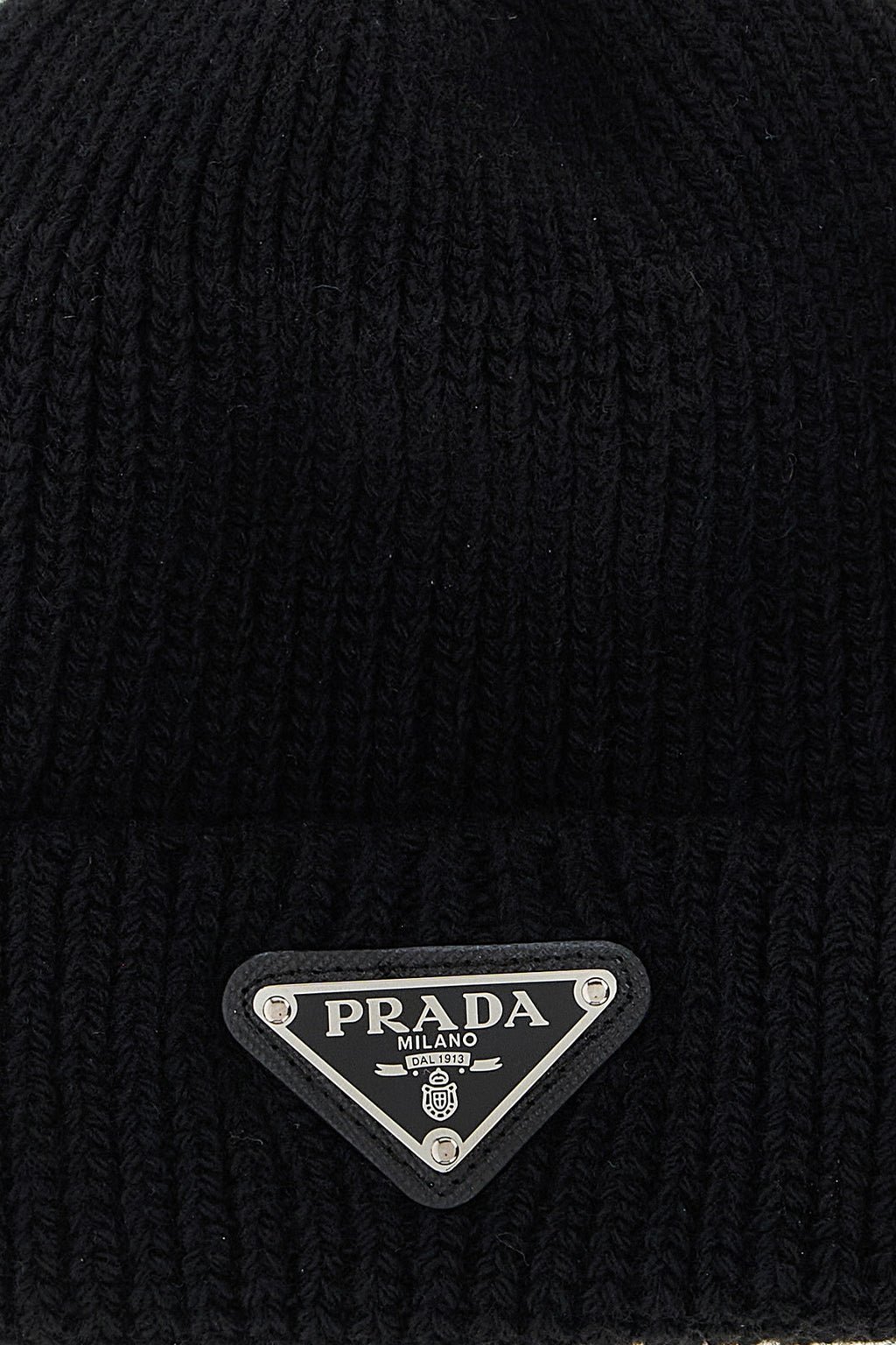 PRADA Logo beanie For Men 65% wo, 25% ws, 9% pa, 1% ea