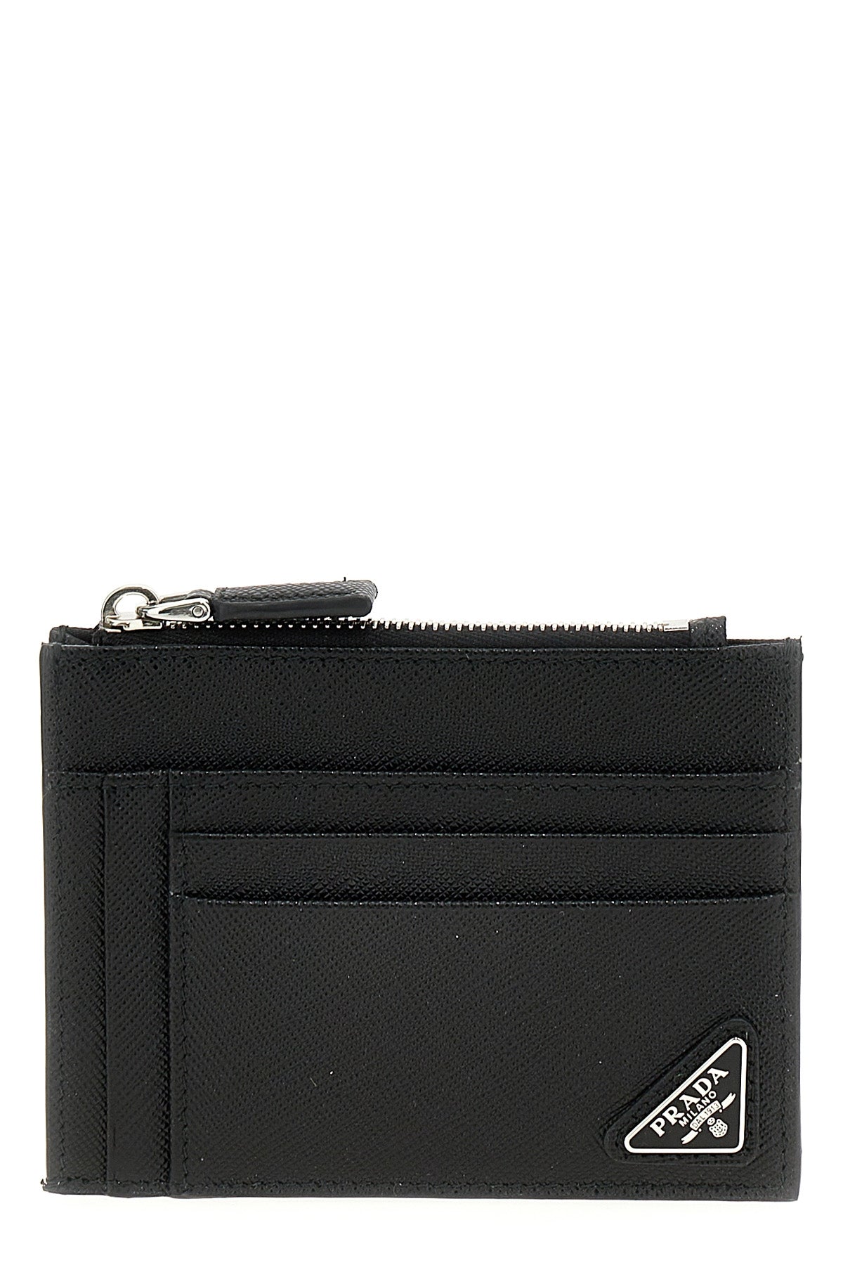 PRADA Saffiano logo card holder For Men 100% bos taurus