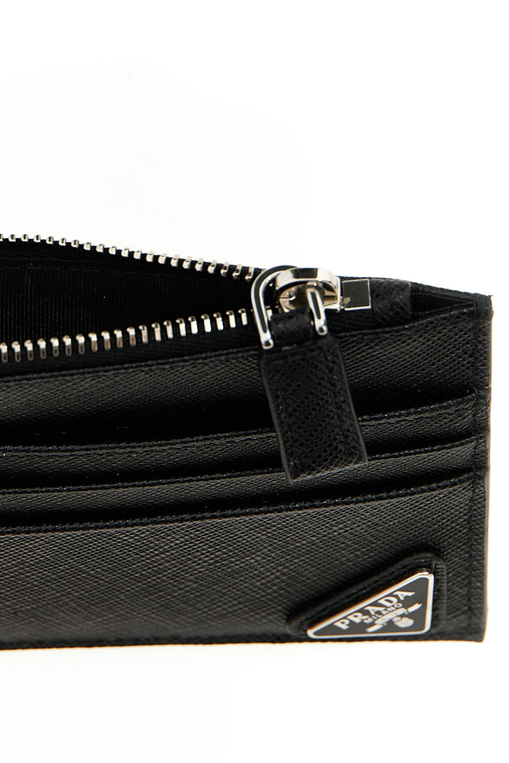 PRADA Saffiano logo card holder For Men 100% bos taurus
