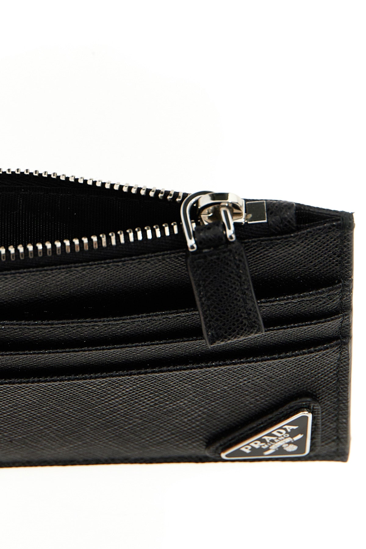 PRADA Saffiano logo card holder For Men 100% bos taurus