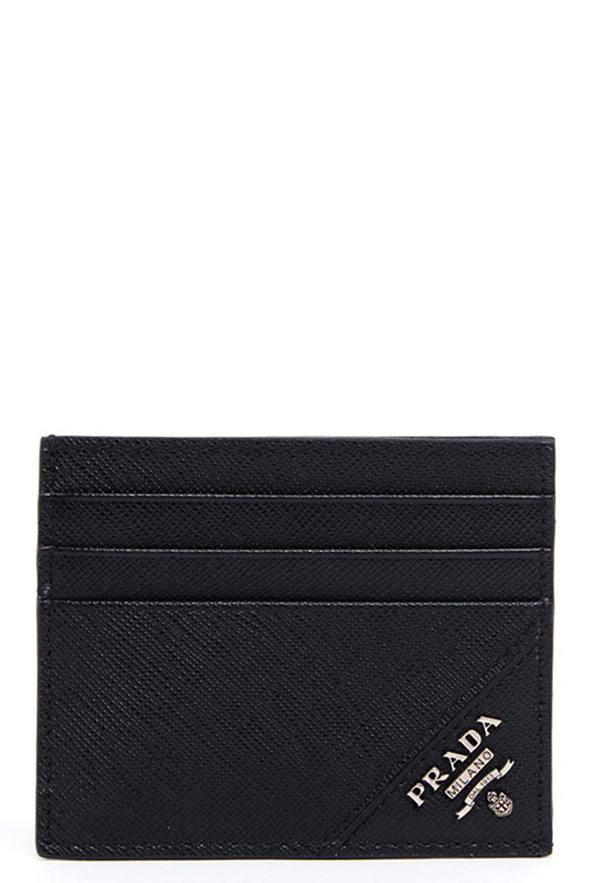 PRADA Logo card holder For Men 100% calf leather (bos taurus)
