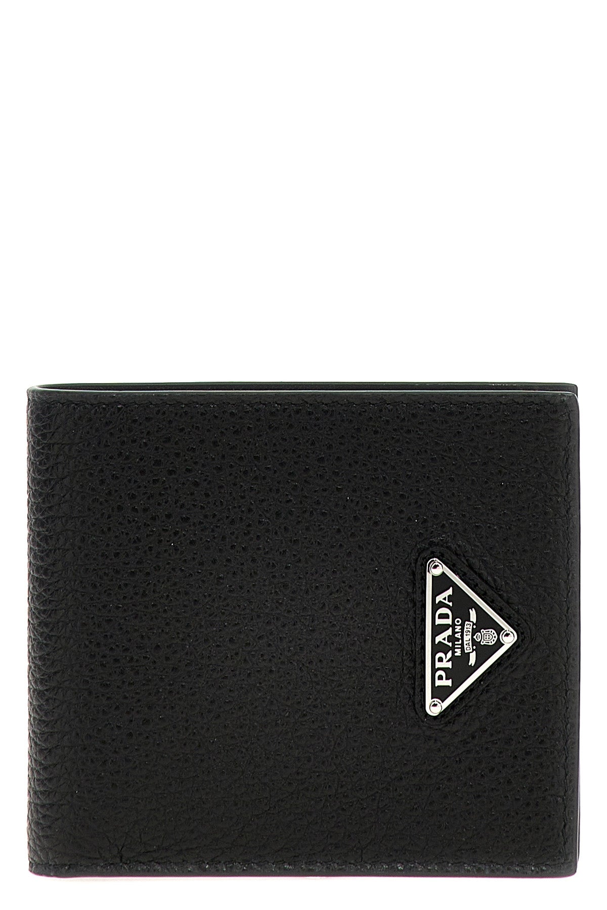 PRADA Logo leather wallet For Men 100% calfskin leather (Bos Taurus)