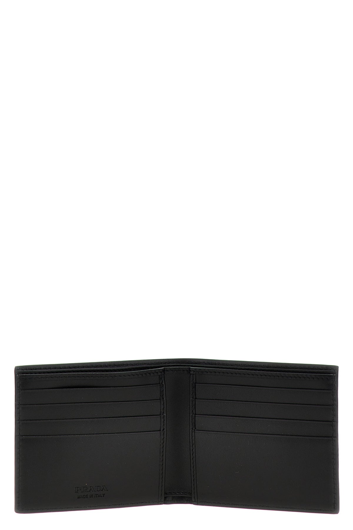 PRADA Logo leather wallet For Men 100% calfskin leather (Bos Taurus)