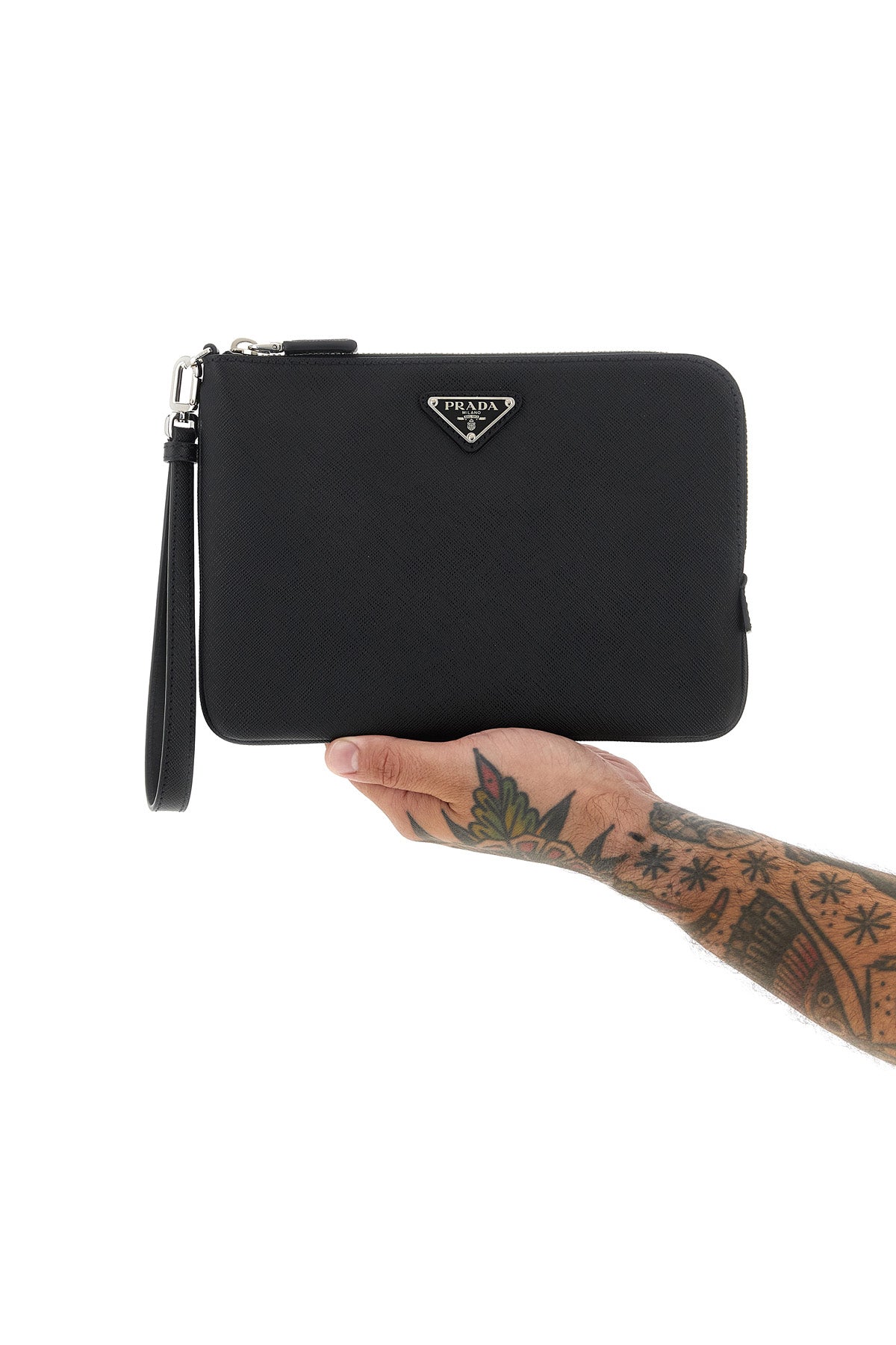 PRADA Saffiano clutch For Men 100% calfskin leather (Bos Taurus)