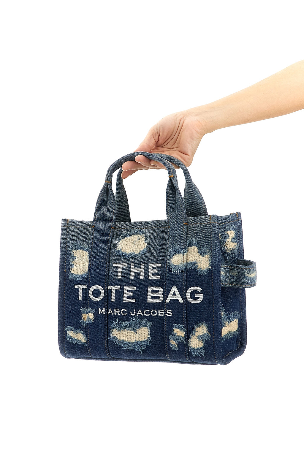 MARC JACOBS 'The Rip And Repair Denim Small Tote' shopping bag For Women 100% cotton