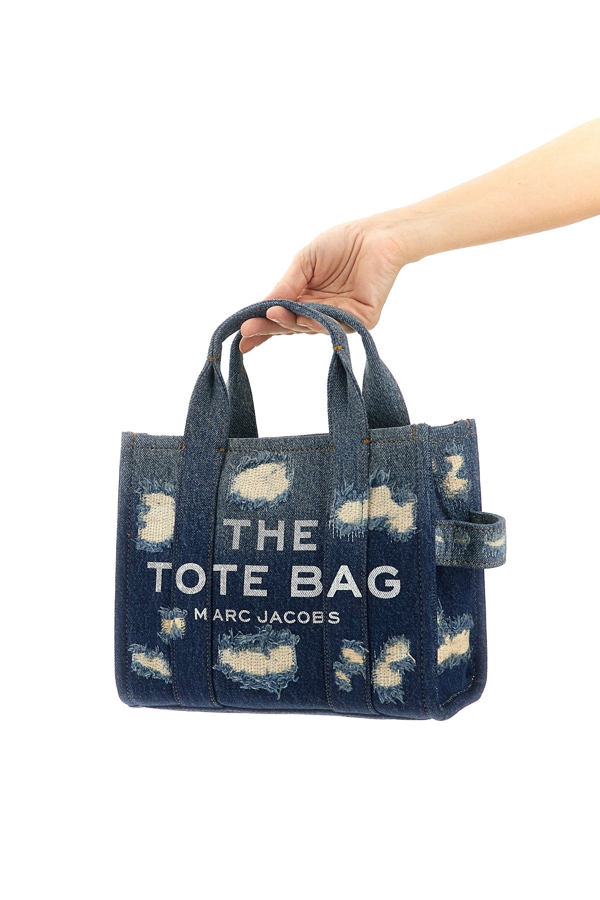 MARC JACOBS 'The Rip And Repair Denim Small Tote' shopping bag For Women 100% cotton