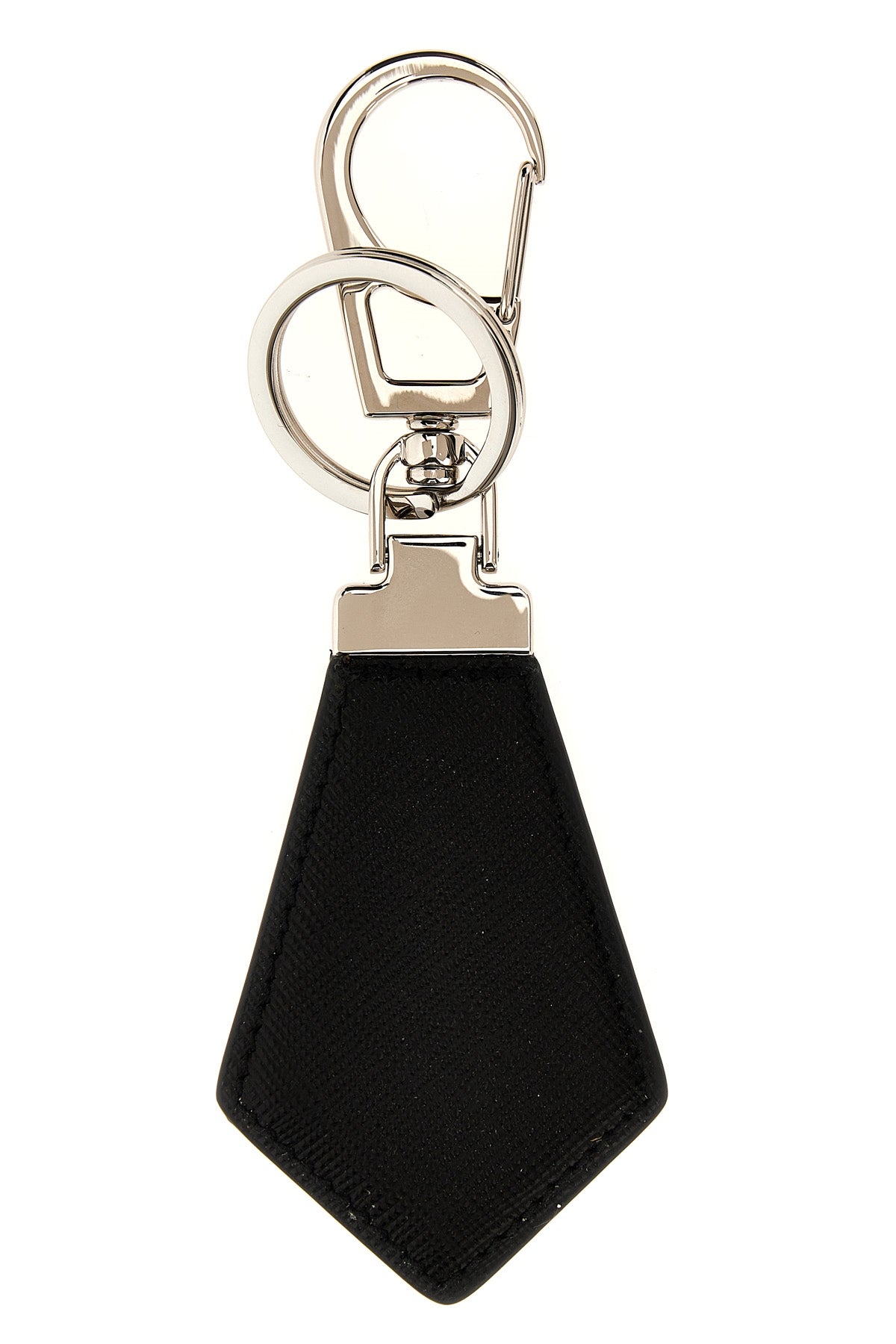 PRADA Saffiano logo keyring For Men 100% steel