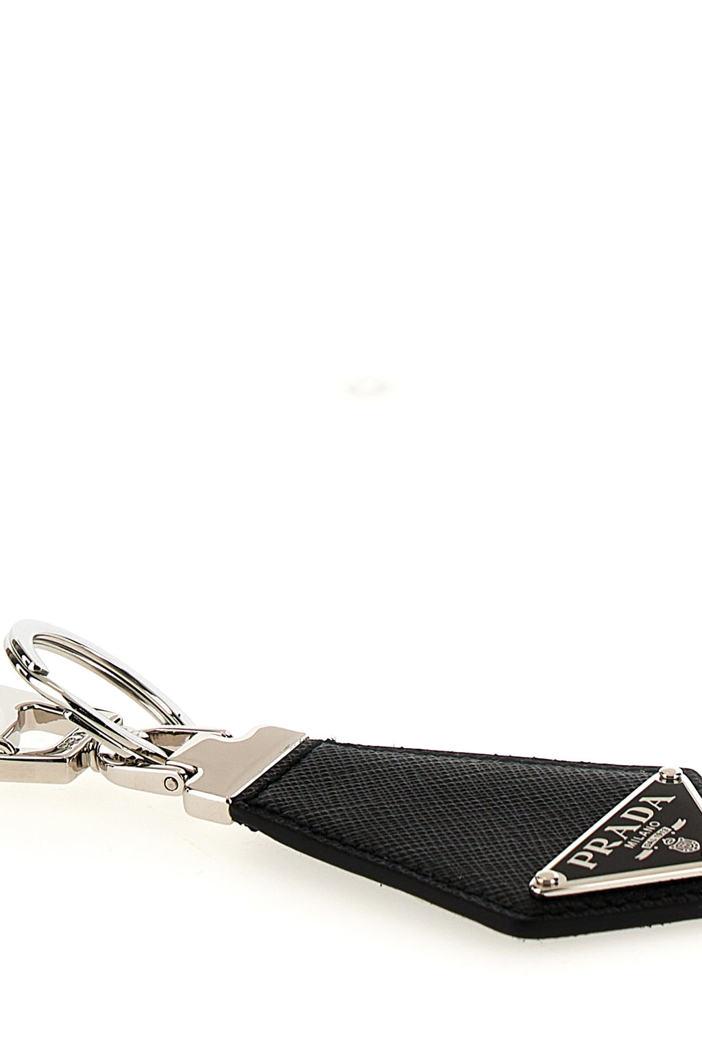 PRADA Saffiano logo keyring For Men 100% steel