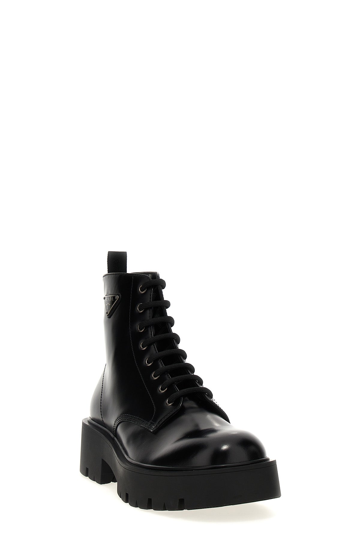 PRADA Logo brushed leather ankle boots For Men 100% cow leather (bos taurus)