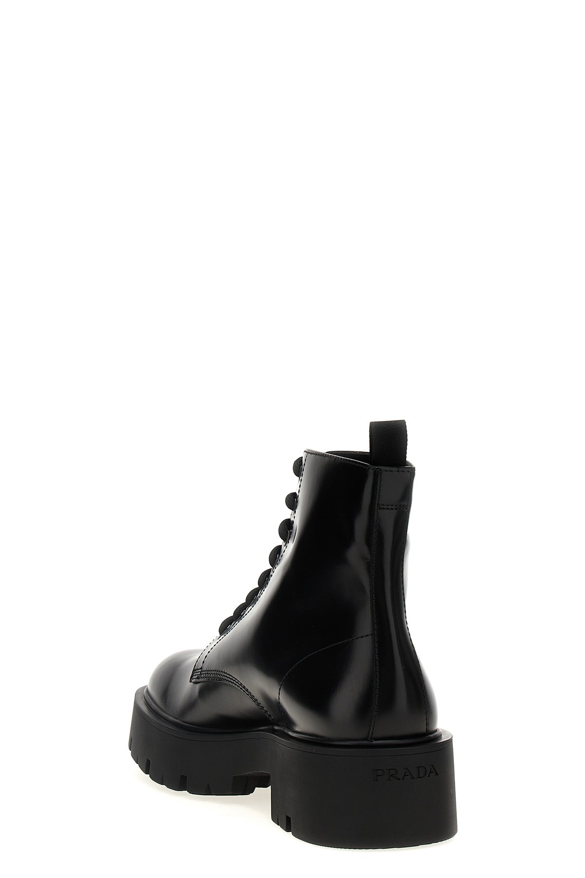 PRADA Logo brushed leather ankle boots For Men 100% cow leather (bos taurus)