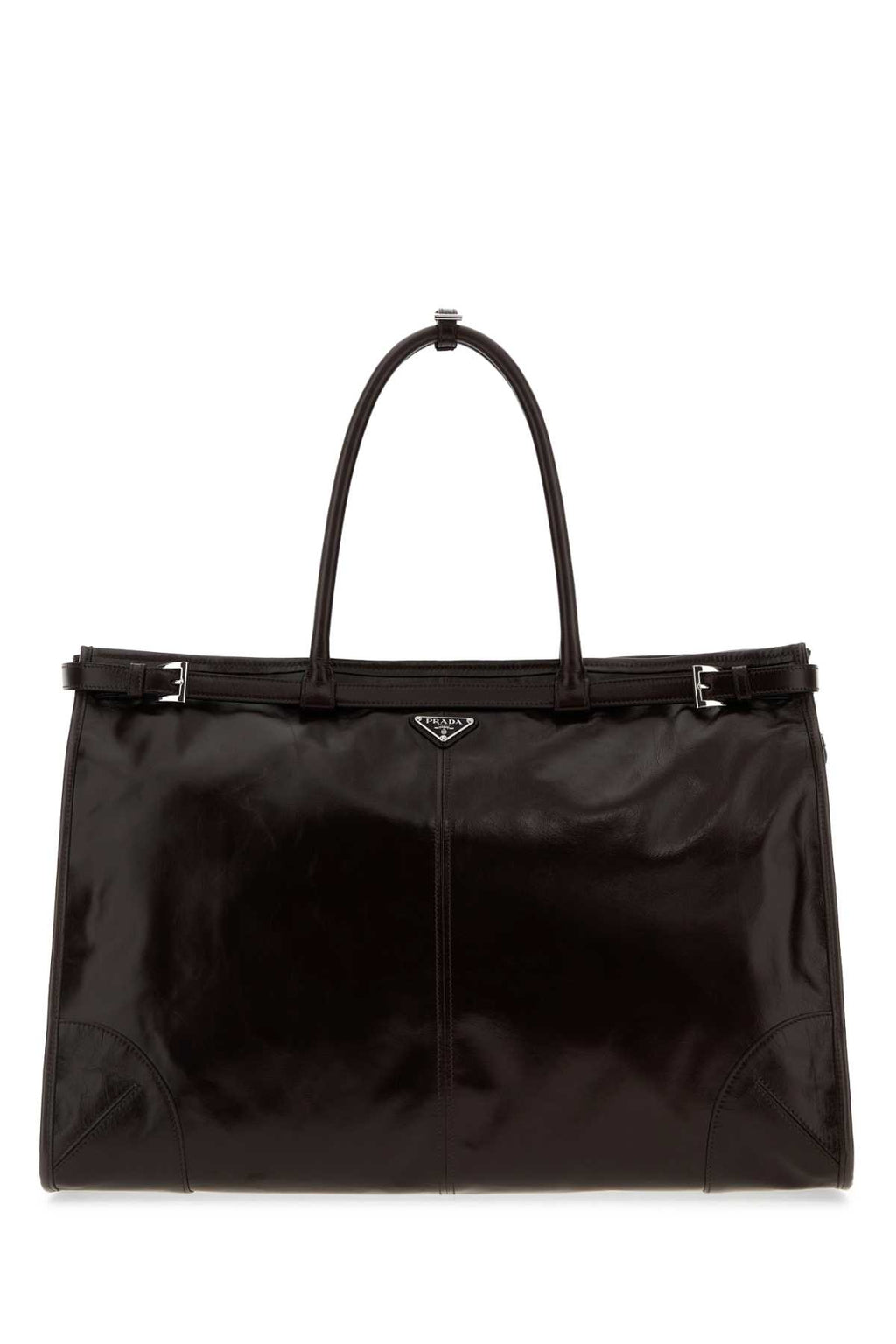 PRADA PELLE For Men Exterior: 100% Leather Lining: 100% Re-Nylon Finishing: Silver metal