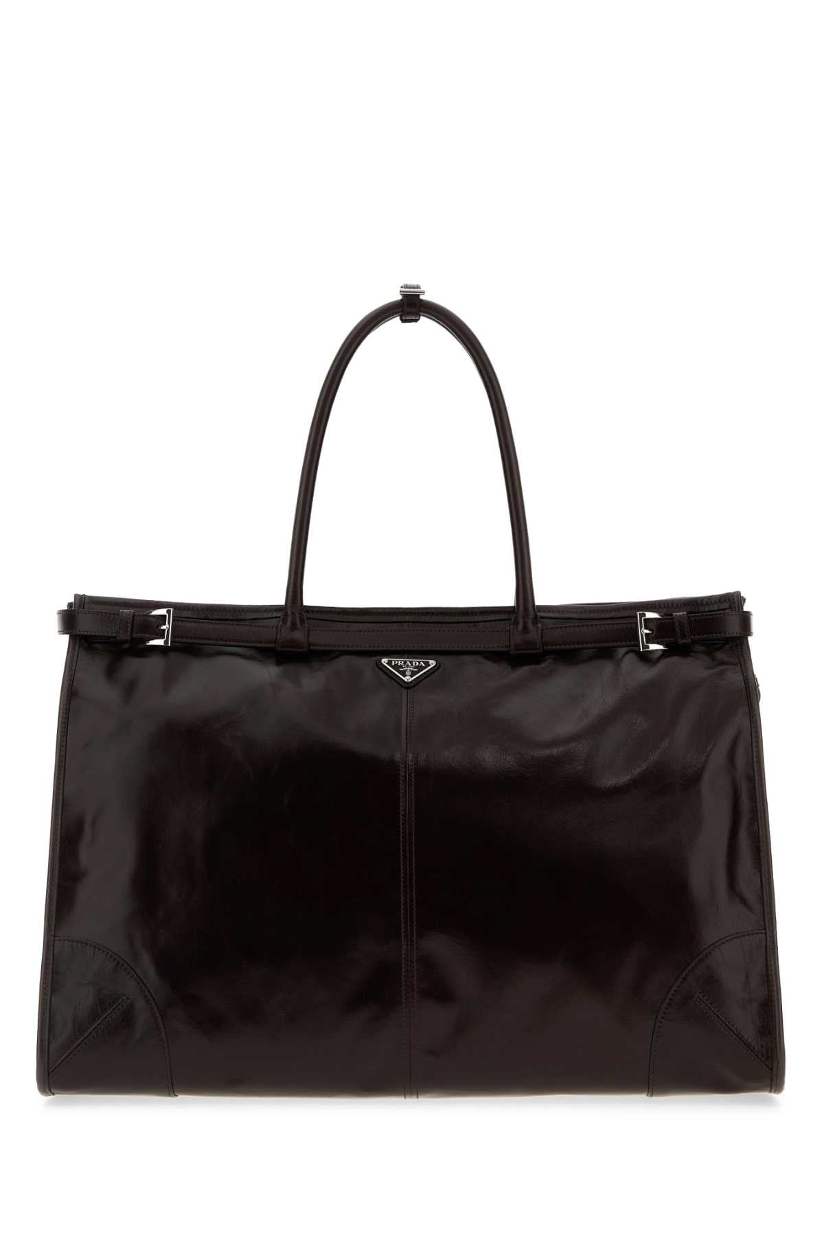 PRADA PELLE For Men Exterior: 100% Leather Lining: 100% Re-Nylon Finishing: Silver metal