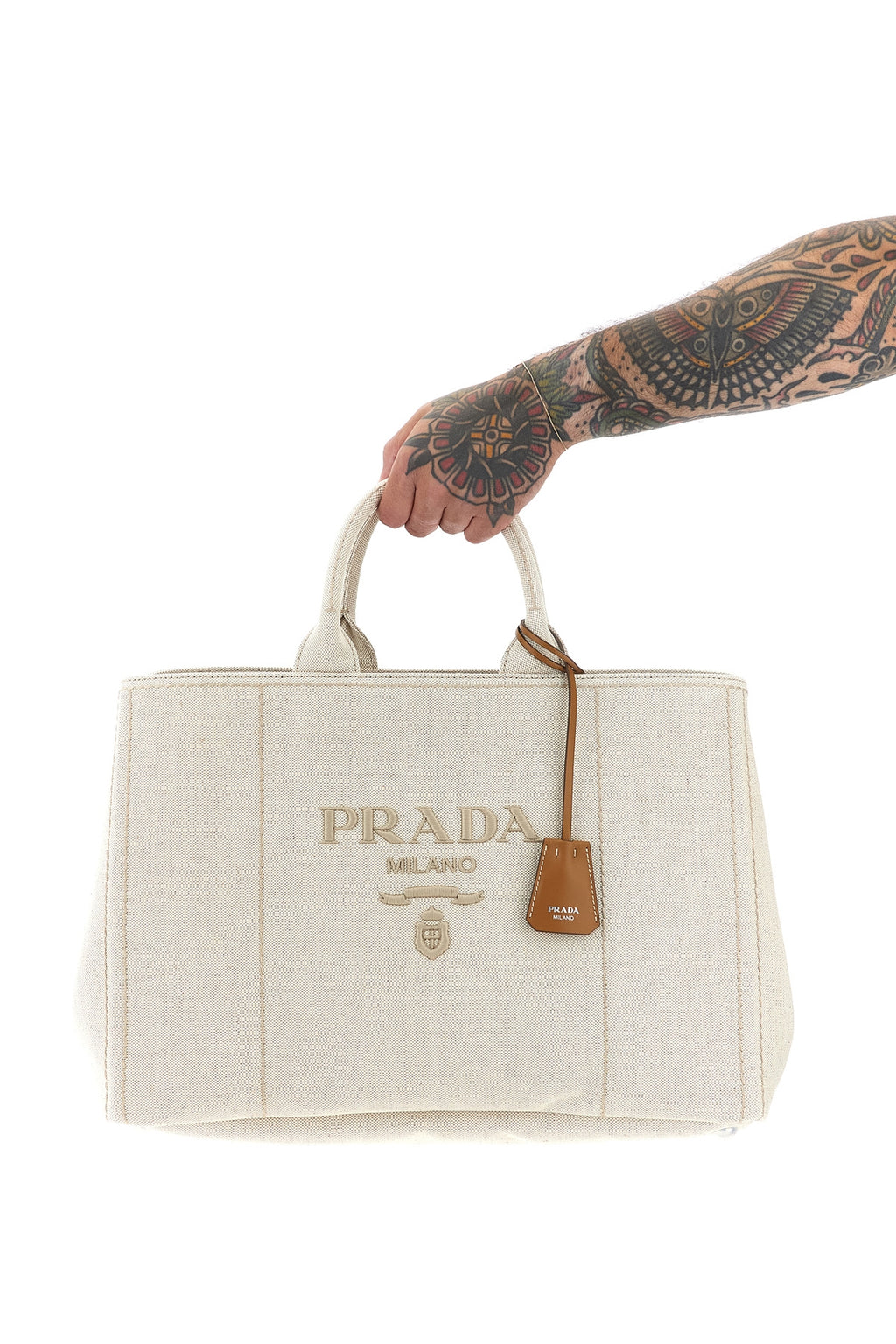 PRADA Extra large 'Prada Jardinière' shopping bag For Men 58% cotton, 42% linen