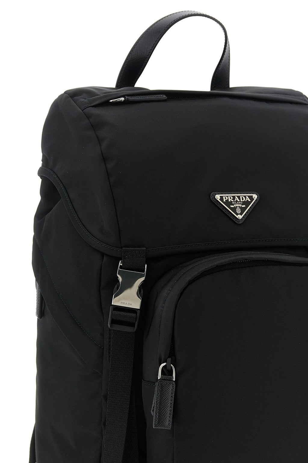 PRADA Re-nylon logo backpack For Men 100% polyamide