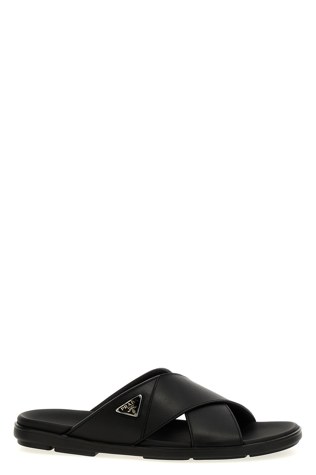 PRADA Logo sandals For Men 100% calfskin leather (Bos Taurus)