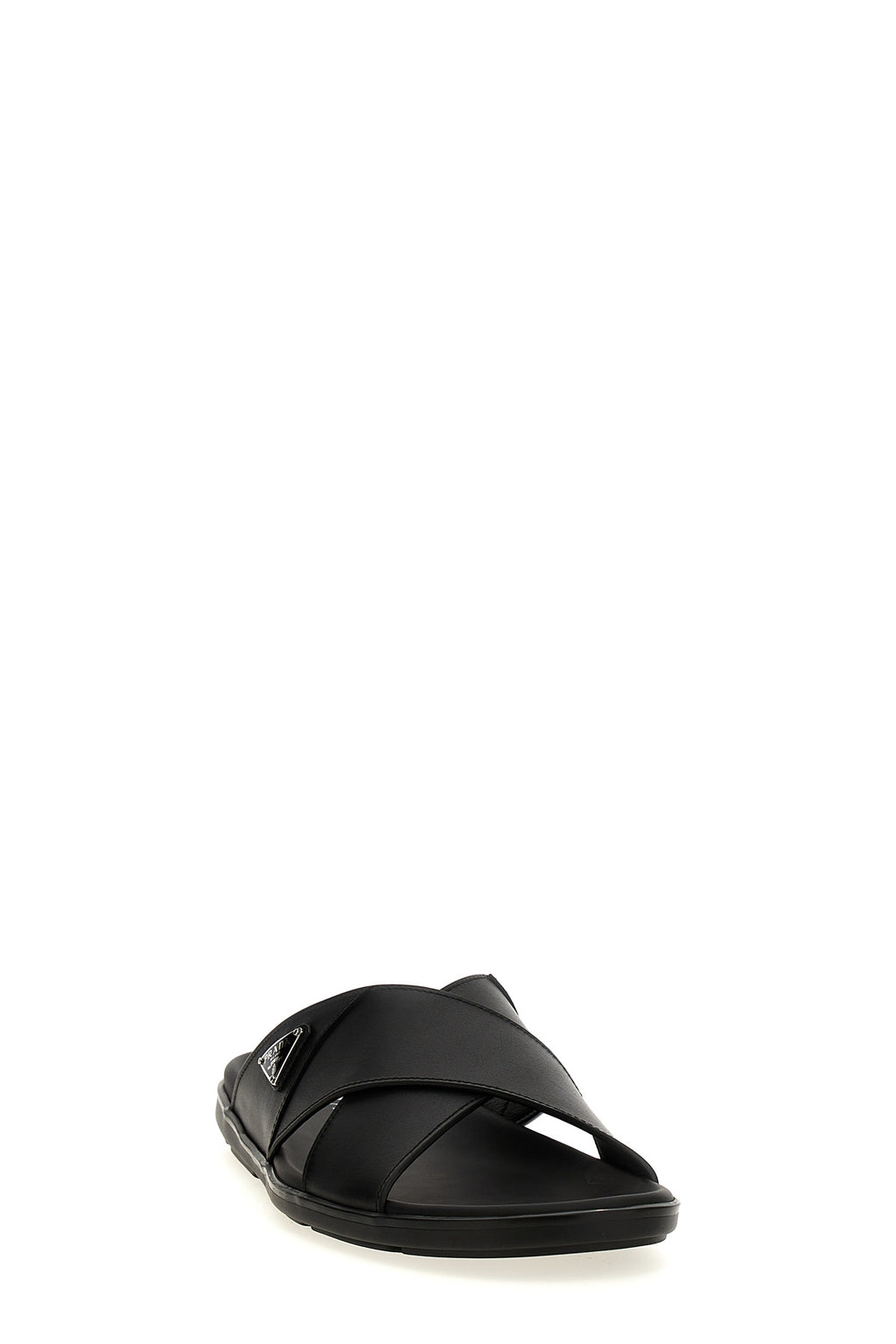 PRADA Logo sandals For Men 100% calfskin leather (Bos Taurus)