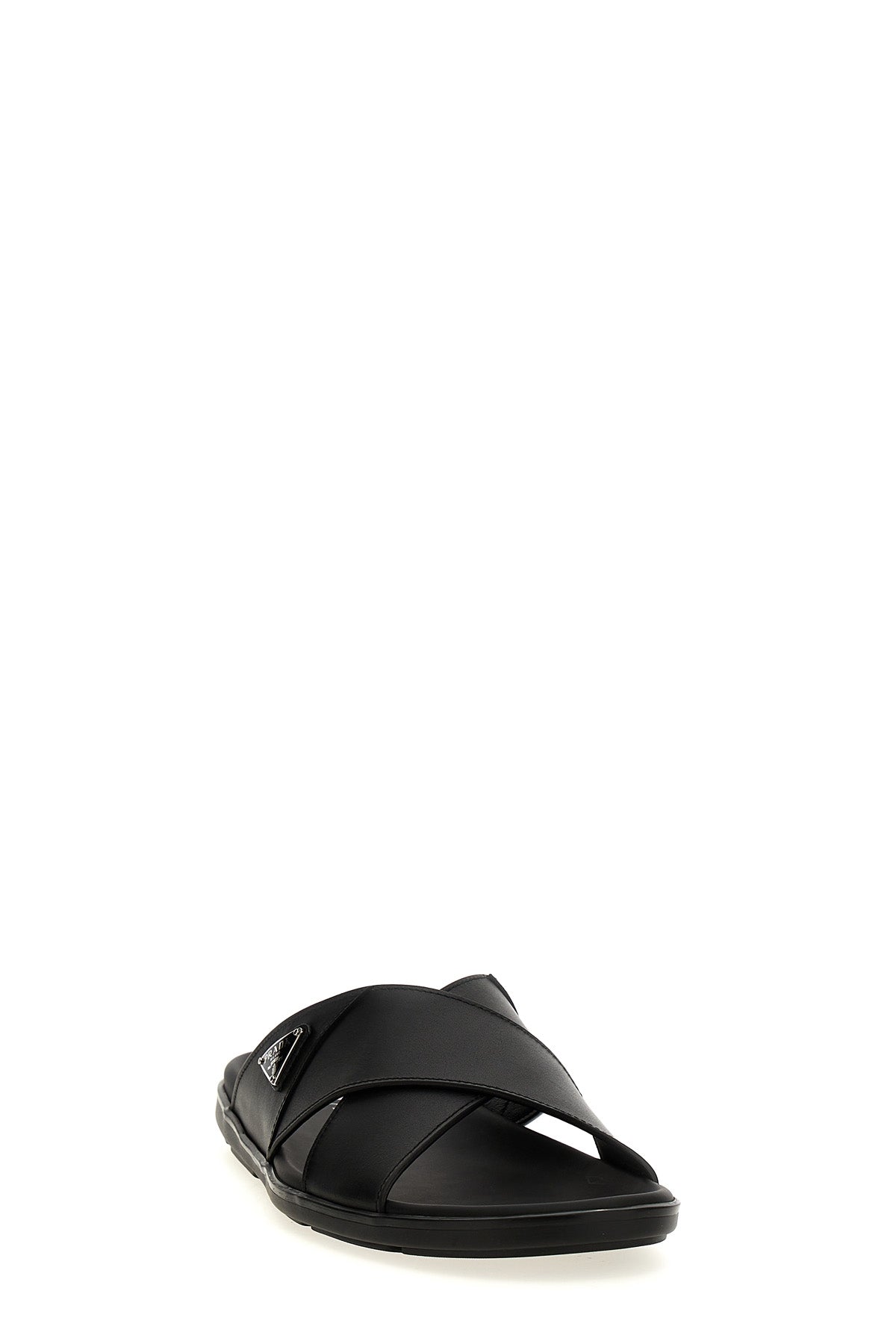 PRADA Logo sandals For Men 100% calfskin leather (Bos Taurus)