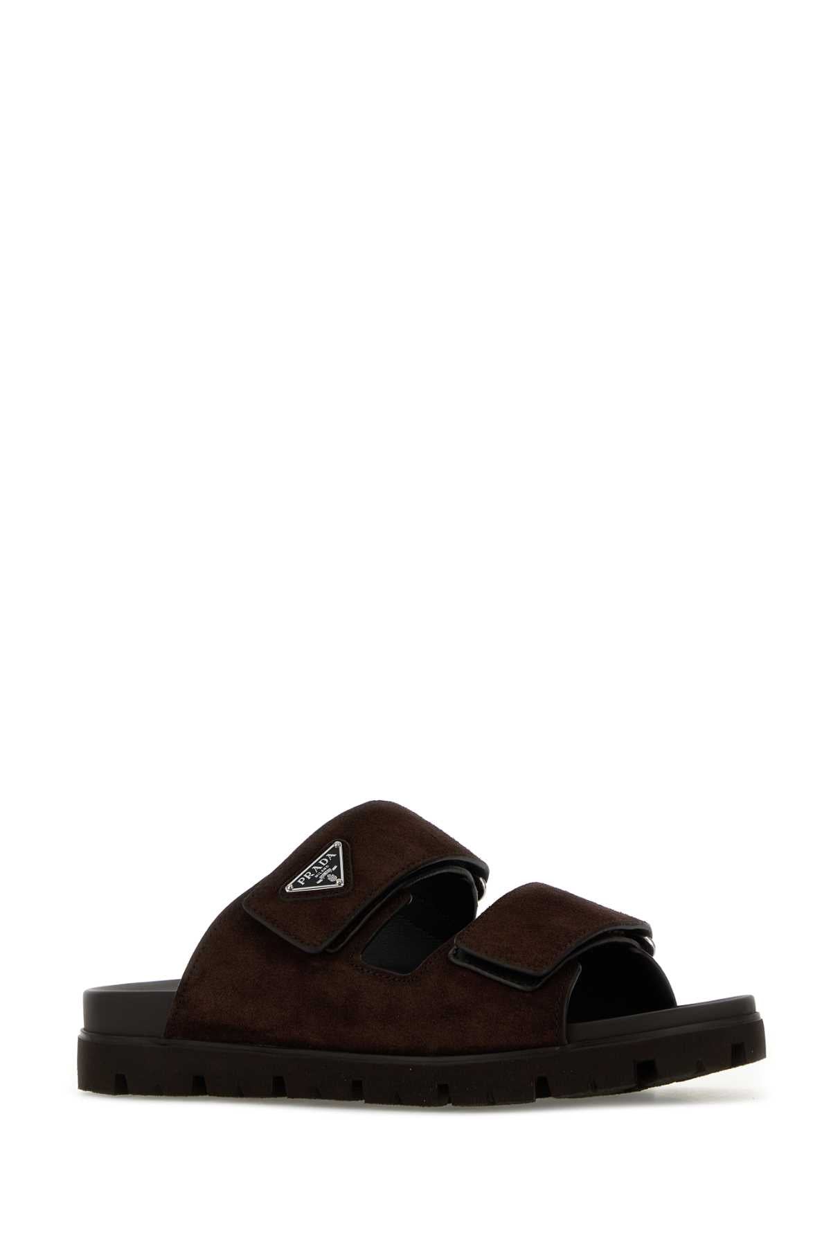 PRADA SANDALI For Men Exterior: 100% Suede Interior: 100% Leather Sole: Rubber