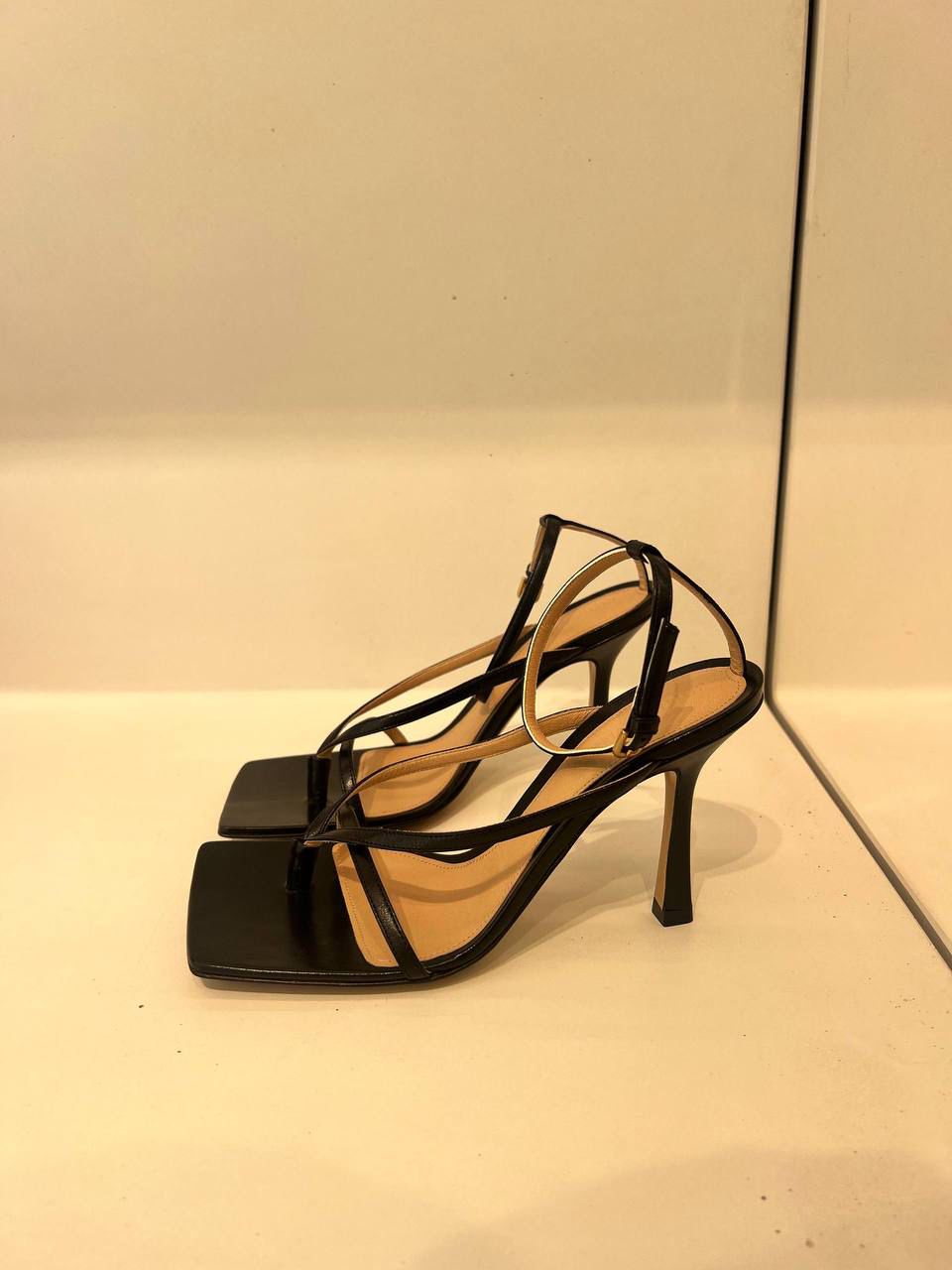 Square Toe Strappy Stiletto Sandals