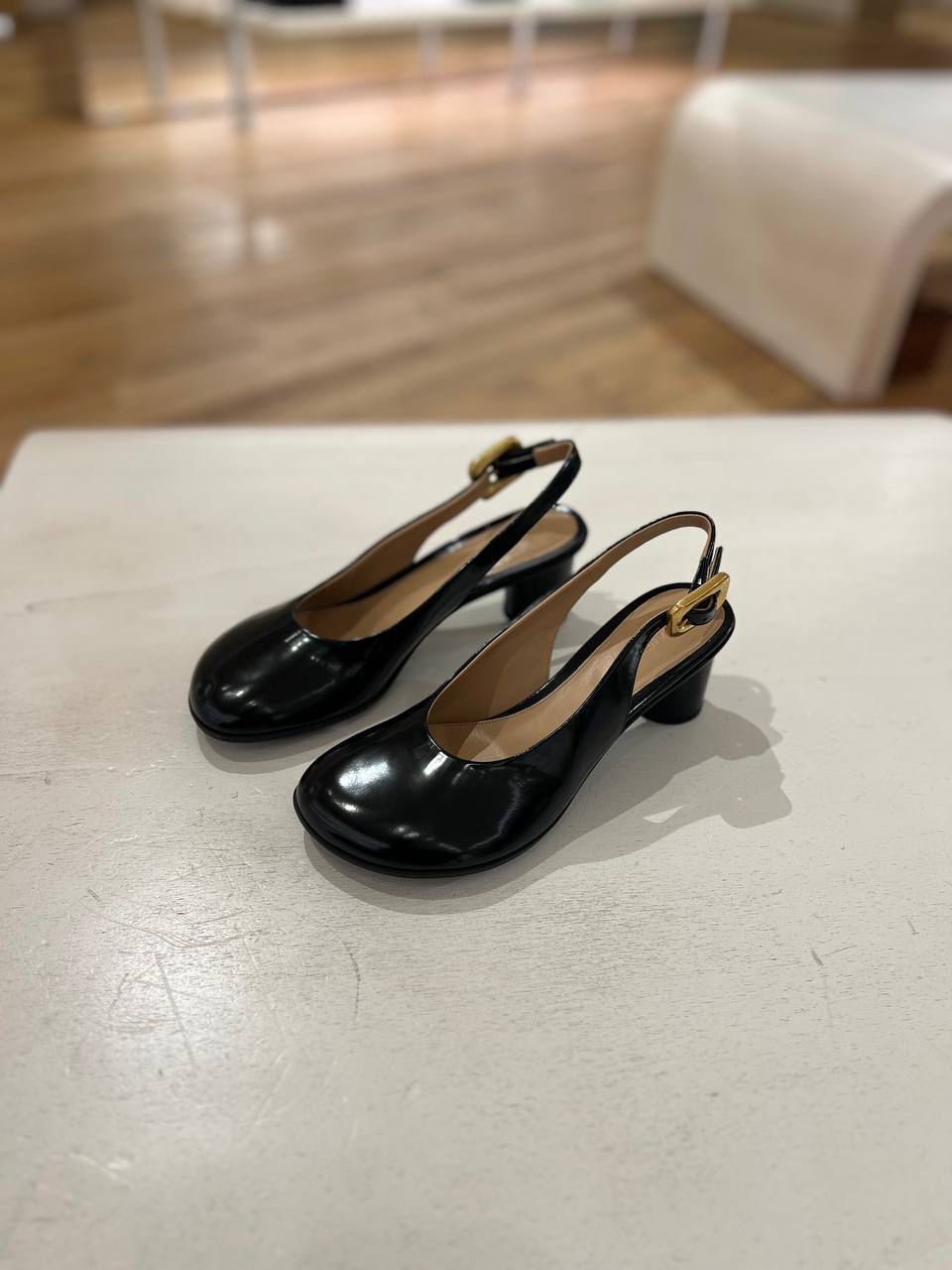 Patent Leather Slingback Pumps