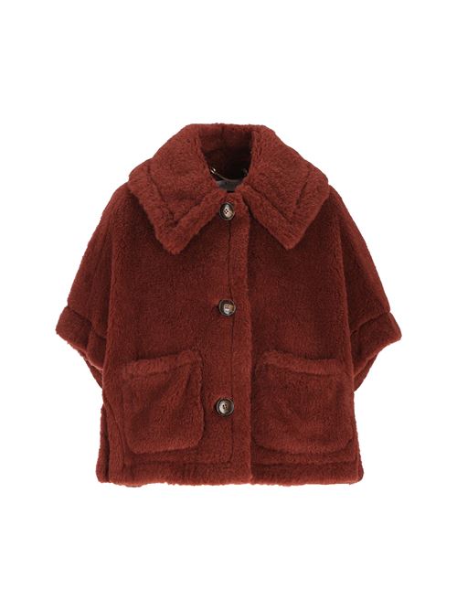 Cappa boxy in Teddy di alpaca e lana