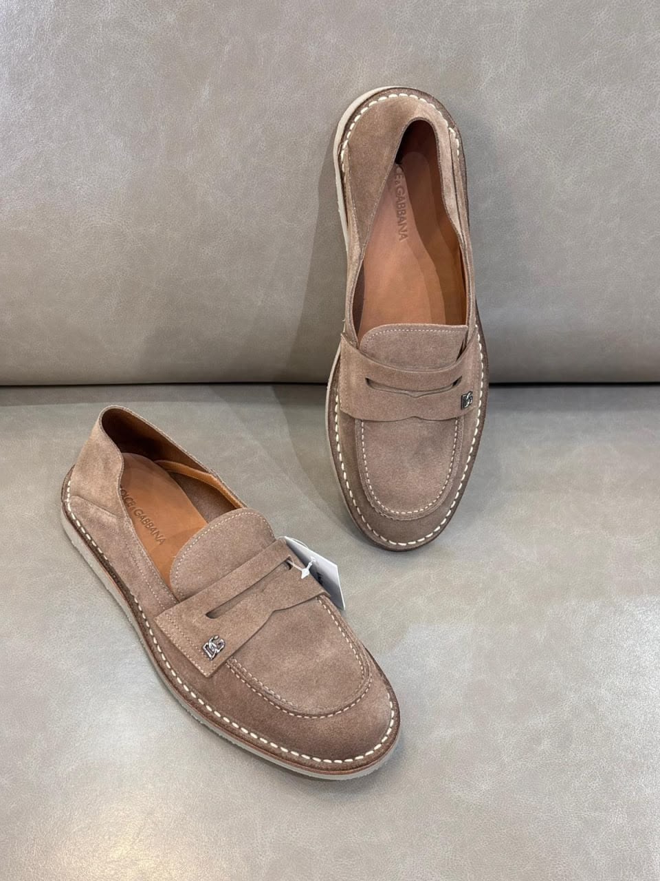 Suede Penny Loafers with DG Logo