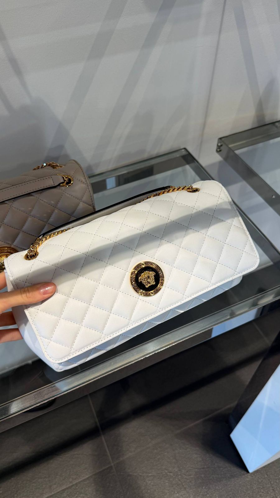 Versace Quilted Leather Shoulder Bag