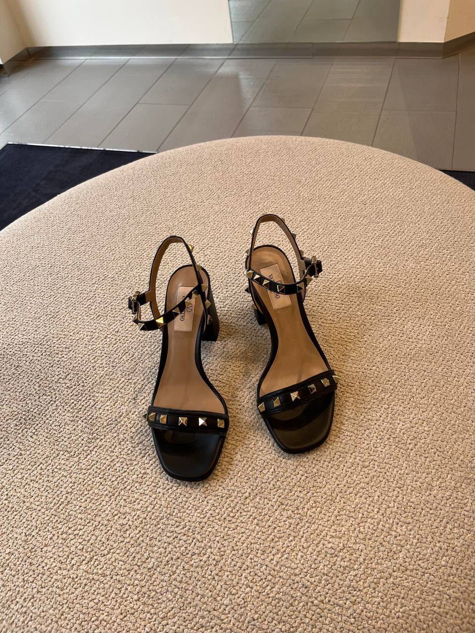 Rockstud Block Heel Sandals