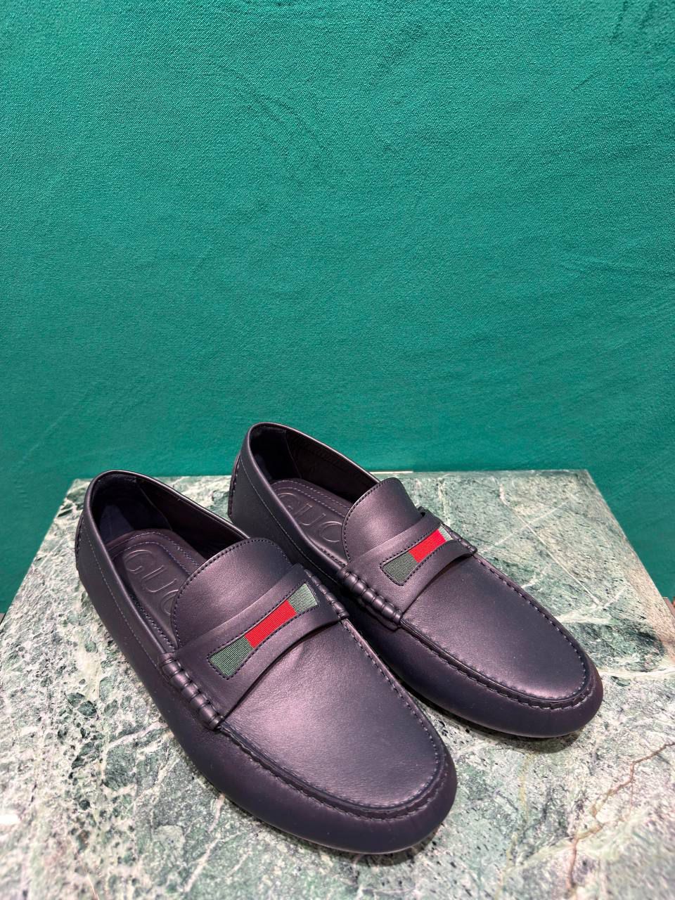Web Detail Leather Loafer