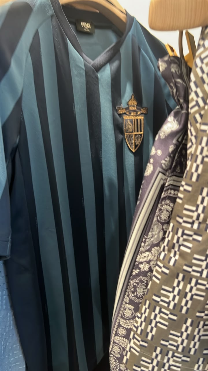 Striped V-Neck Soccer Jersey