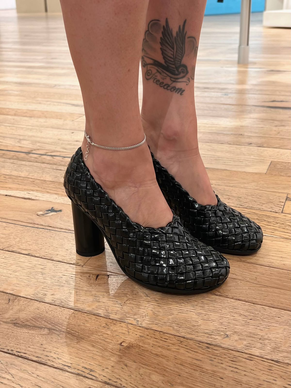 Intrecciato Leather Pumps
