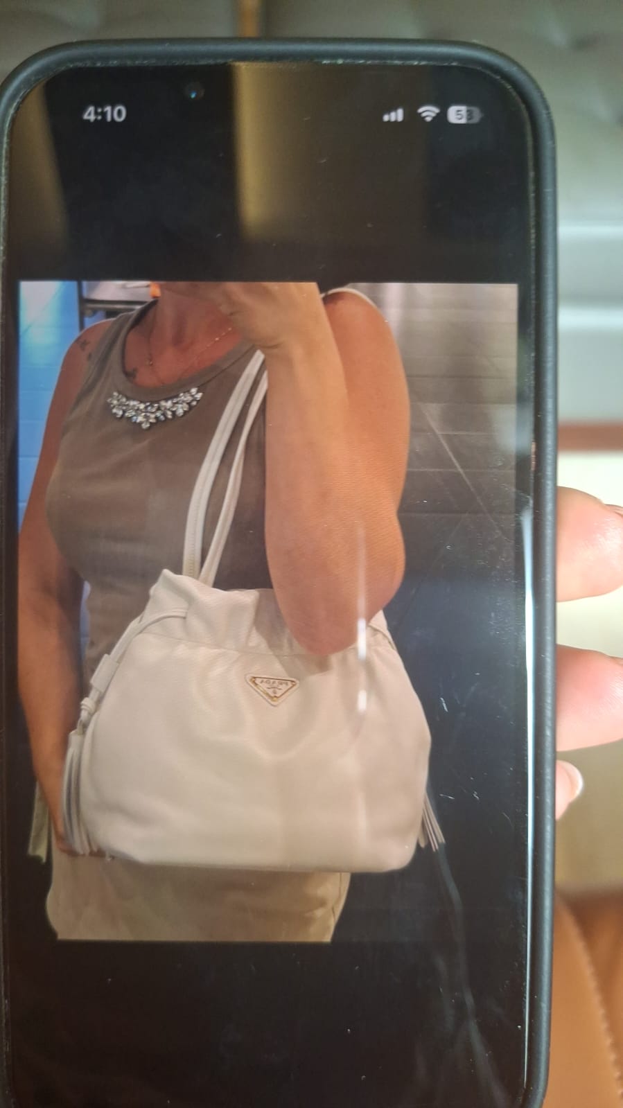 Soft Calf Leather Drawstring Tote Bag