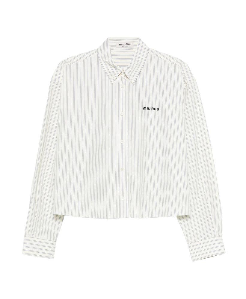Gingham check poplin shirt
