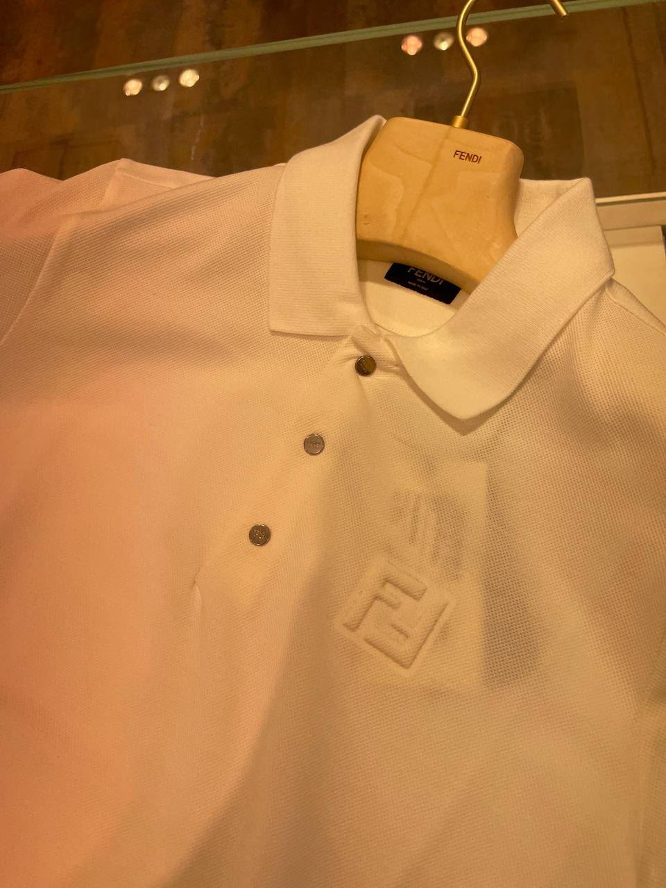 Piqué Polo Shirt with Embossed FF Logo