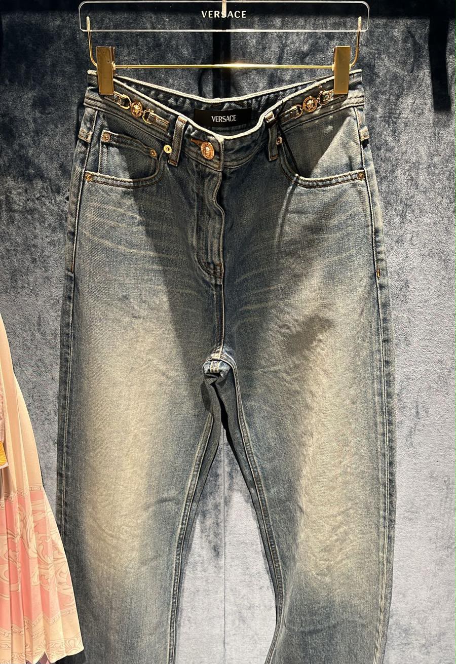 Medusa Chain Detail Jeans