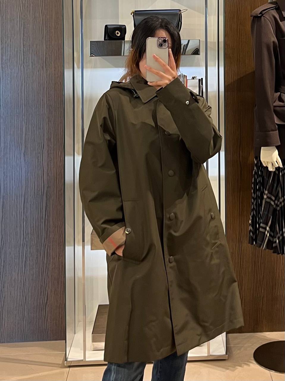 Hooded Cotton Gabardine Car Coat