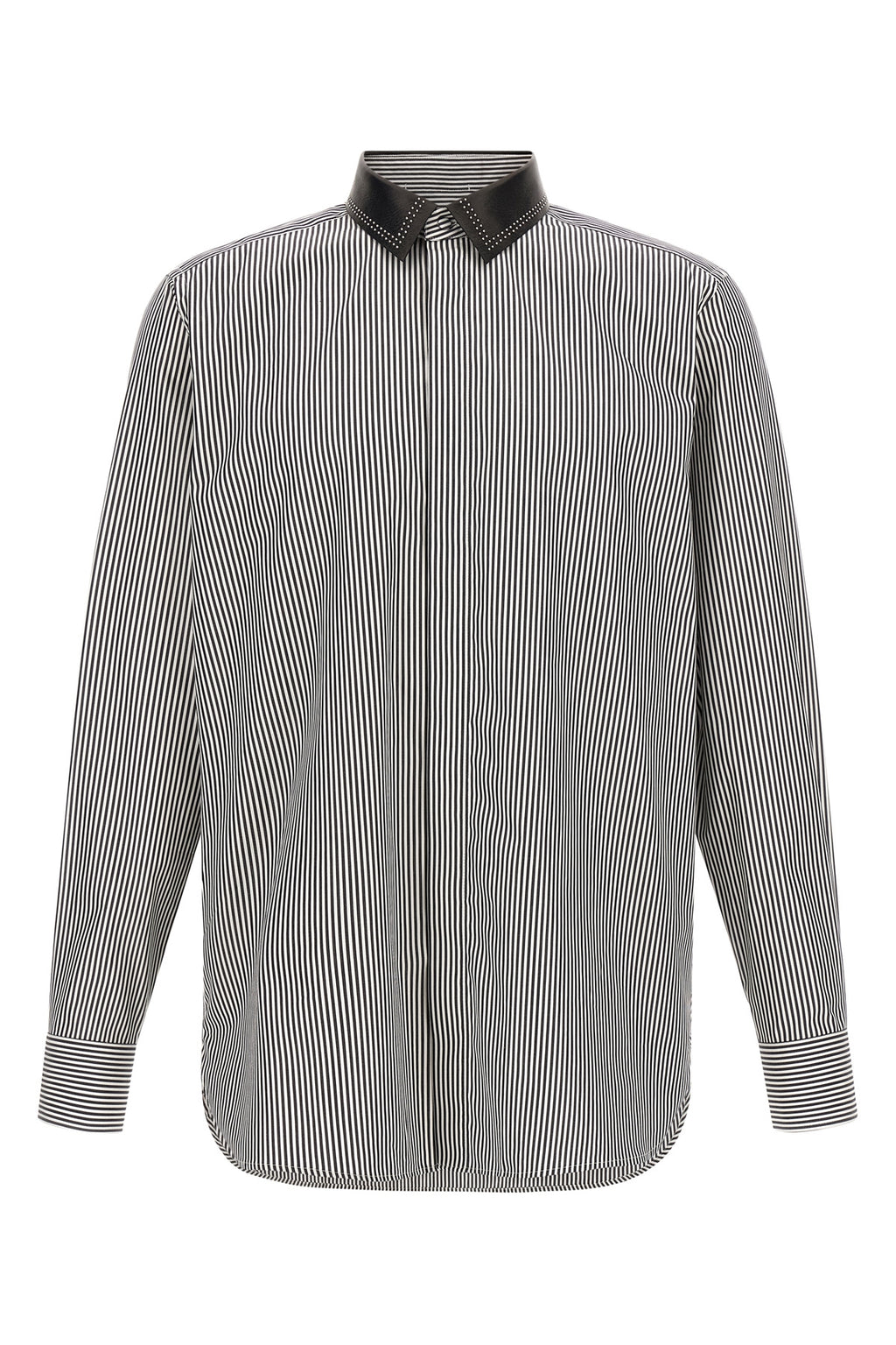Striped Shirt with Detachable Collar