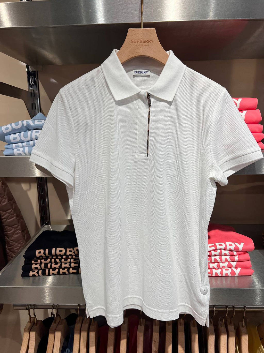 Icon Stripe Placket Cotton Piqué Polo Shirt