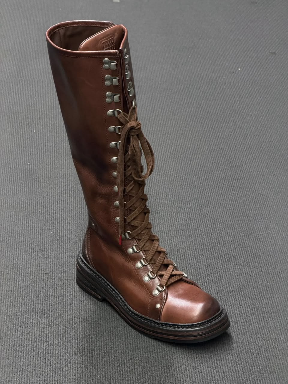 Leather lace-up boots