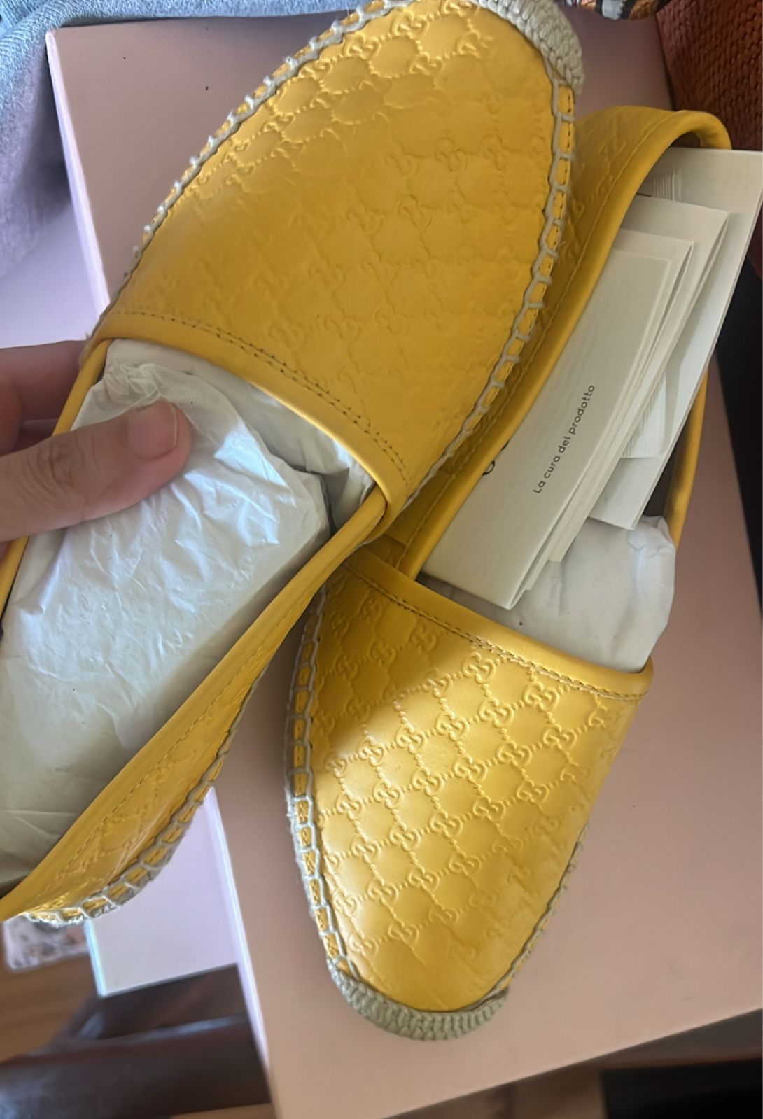 GG Embossed Leather Espadrilles