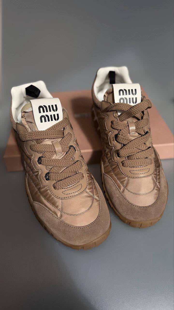 Technical Fabric and Suede Sneakers