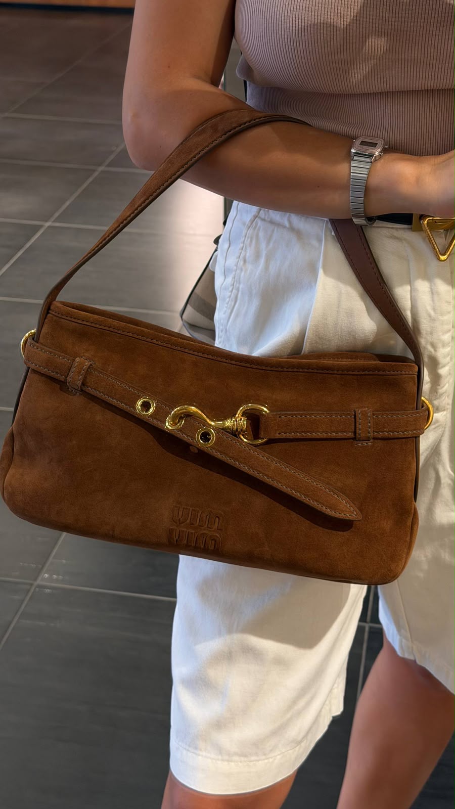 Aventure Suede Shoulder Bag