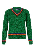 V-knit with cable pattern