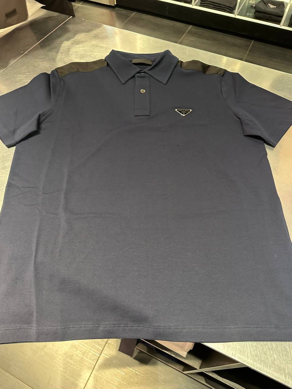 Cotton polo shirt with Re-Nylon details