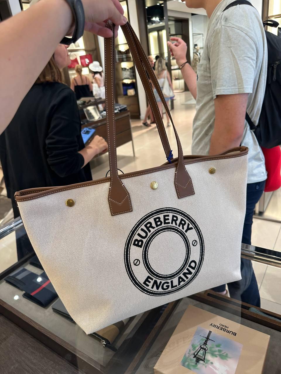 Canvas and Leather Tote Bag