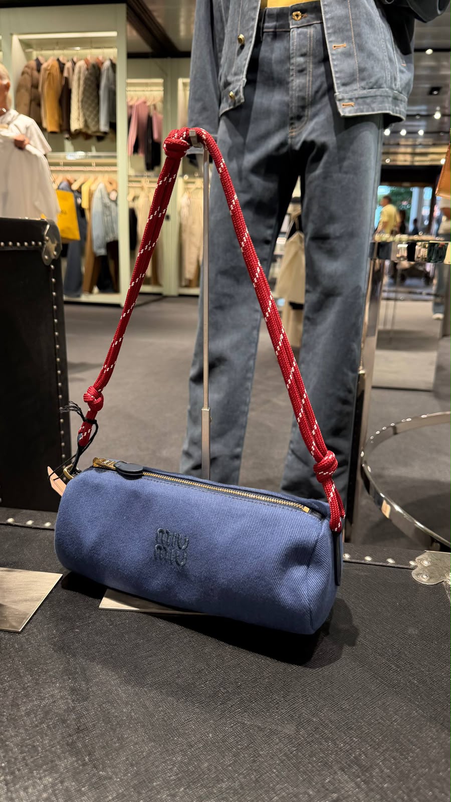 Denim Cylinder Bag