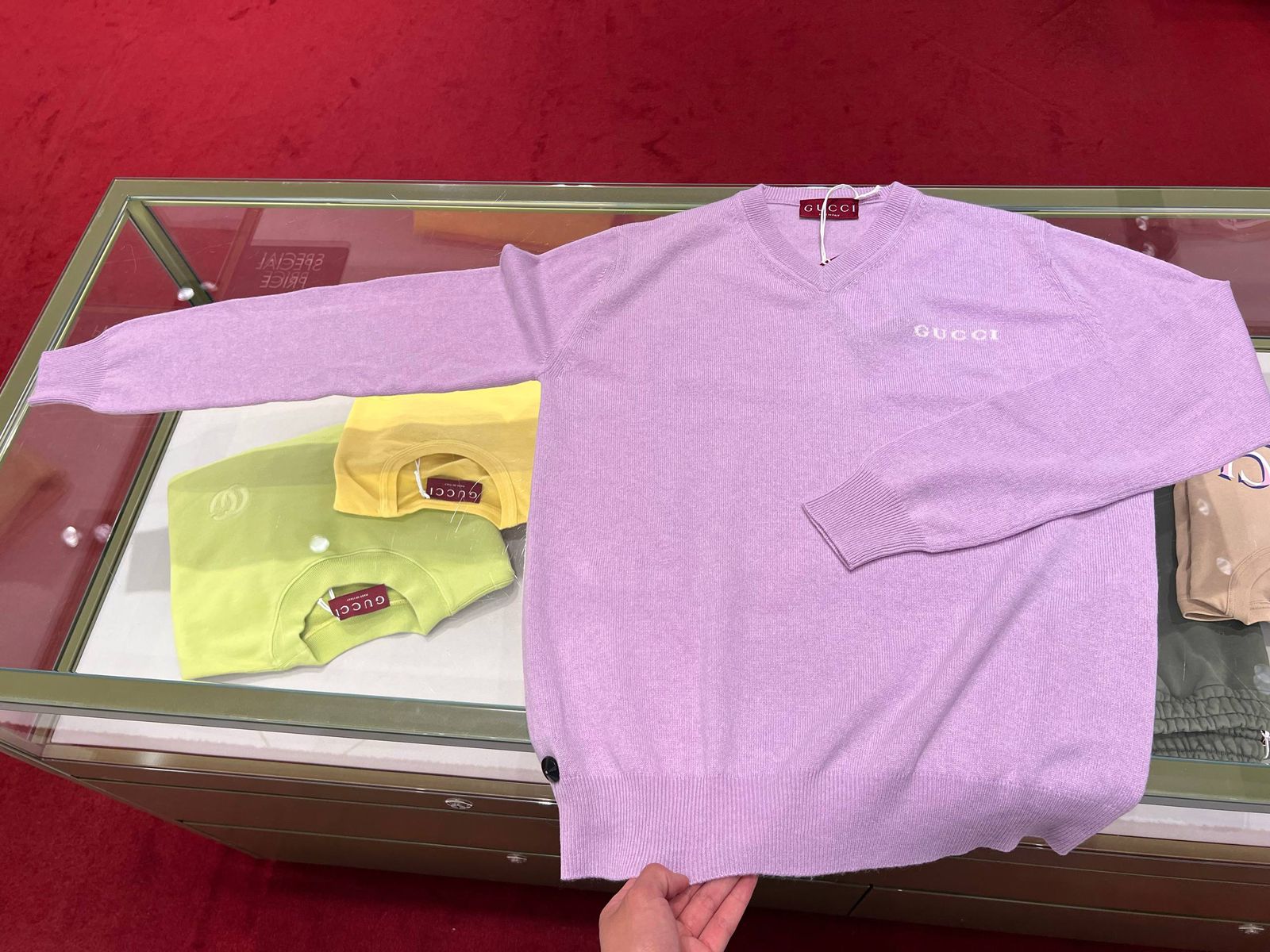 Gucci V-neck sweater with logo